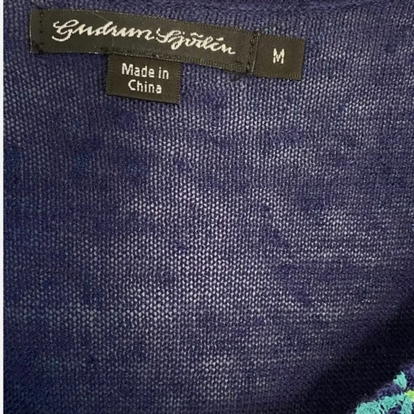Gudrun Sjödén 💯 Linen Knit Tunic Dress Floral Pockets Short Sleeve M Lagenlook - Picture 6 of 6